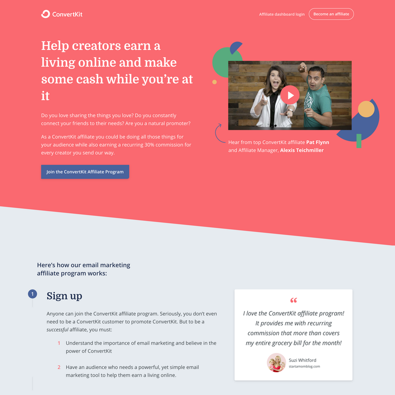 Teardown: ConvertKit's Affiliate Page