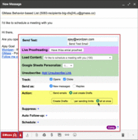 Using the "Just create Drafts" option with unlimited SMTP sending
