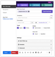 Understanding the GMass Settings Box
