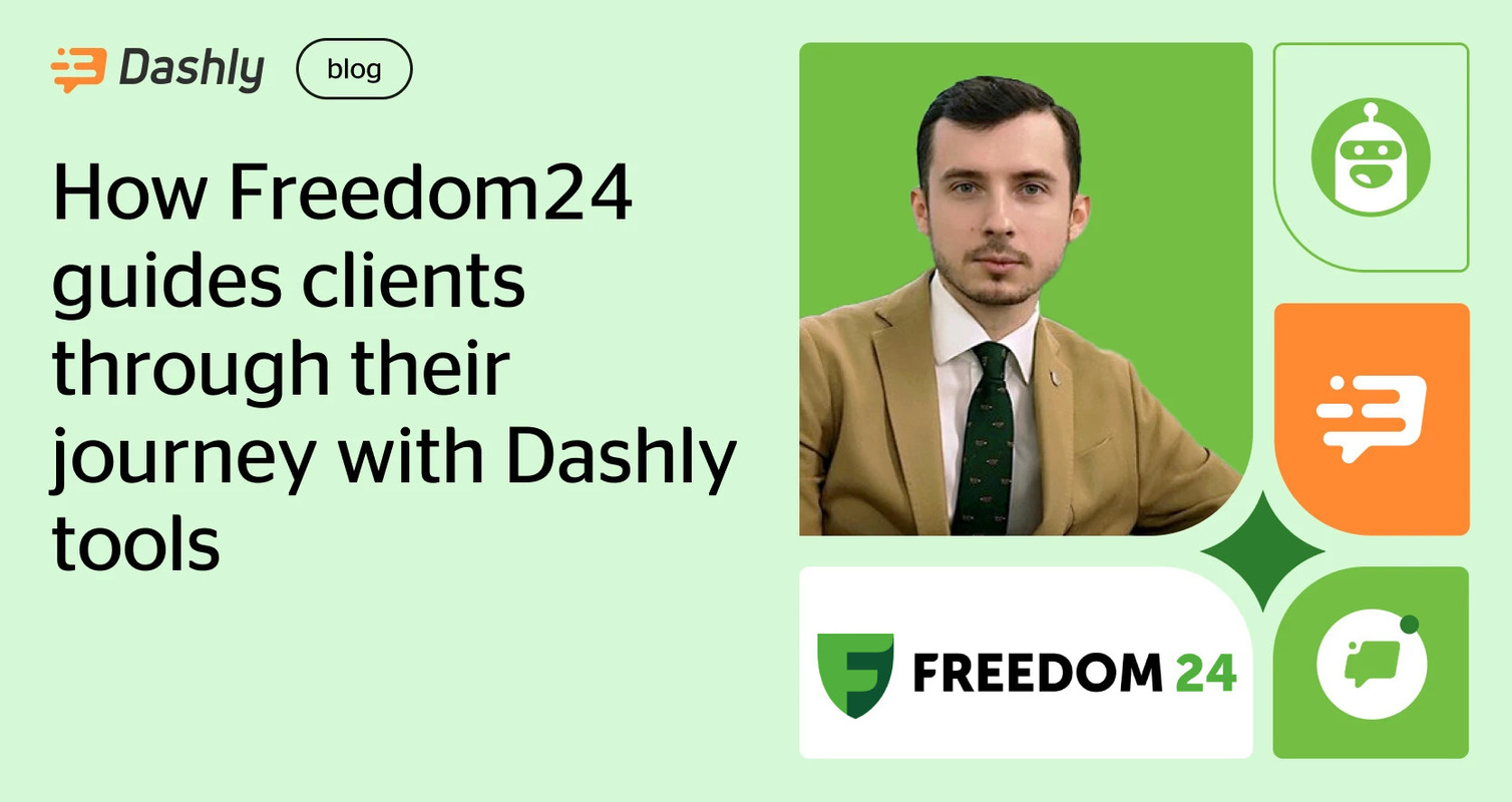 How Freedom24 guides clients at each step of their journey with Dashly live chat and triggered messages