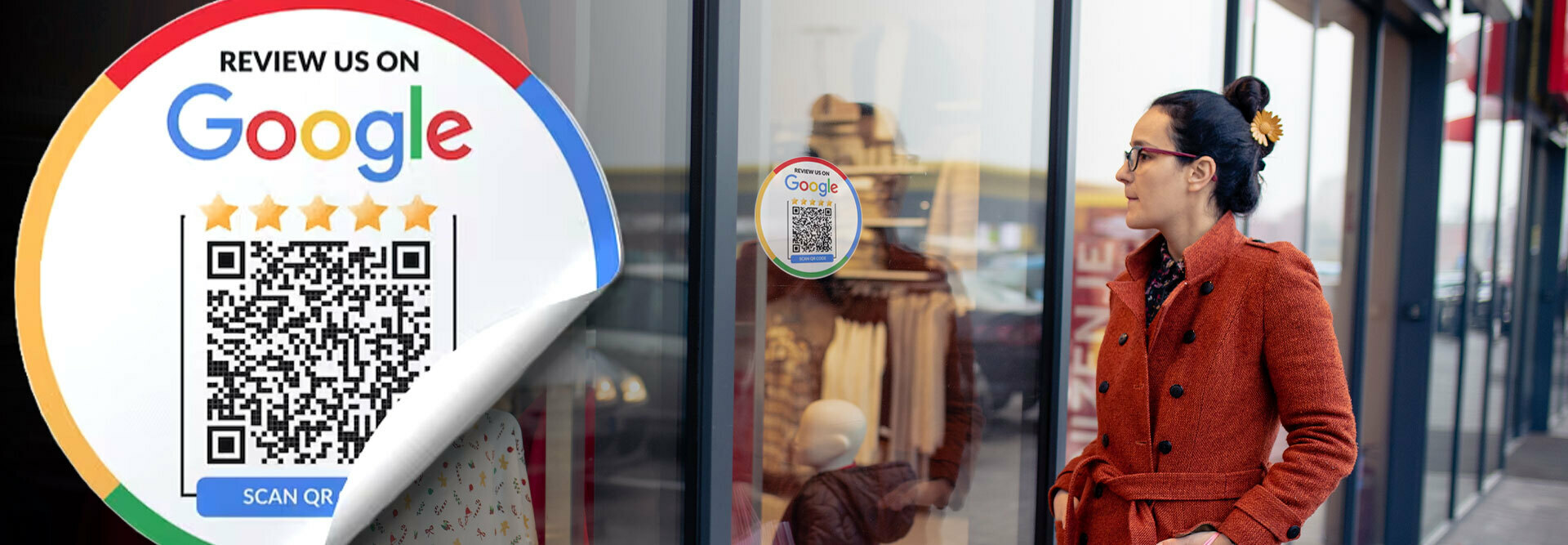 Get more reviews with a "Review us on Google" sticker