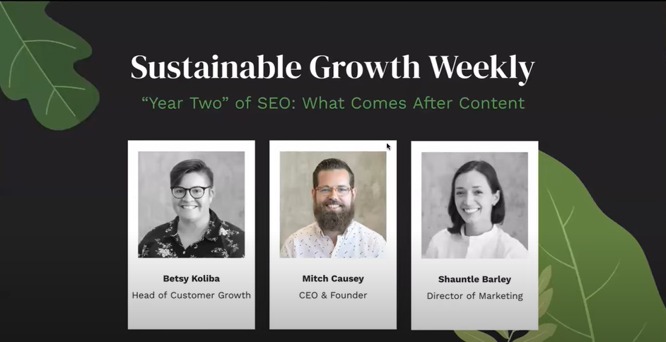 Sustainable Growth Weekly #8: Year Two of SEO