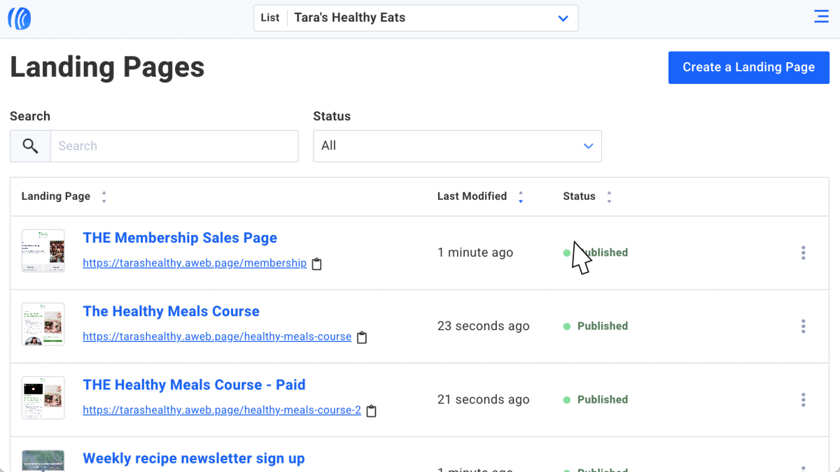 Searchable, sortable, and mobile-friendly pages