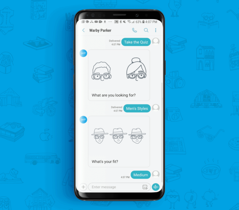 Warby Parker RCS Business Messaging Examples