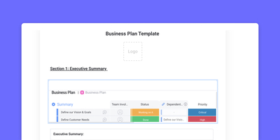 Free business plan template to help with your startup