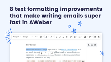 8 Email Editing Improvements That Make Writing Emails Super Fast in AWeber