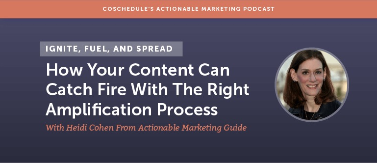 Ignite, Fuel, and Spread: How Your Content Can Catch Fire With The Right Amplification Process With Heidi Cohen From Actionable Marketing Guide [AMP 119]