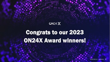 Celebrating The ON24X 2023 Award Winners