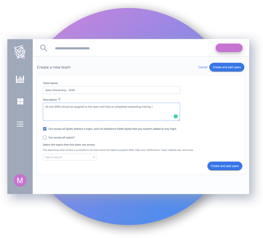 Target your training, process updates and change communication with Teams in Spekit
